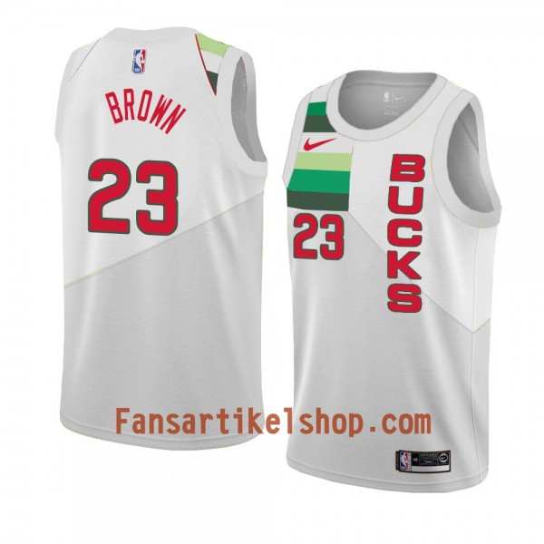 Milwaukee Bucks Trikot Sterling Brown 23 2018-19 Nike Weiß Swingman - Herren